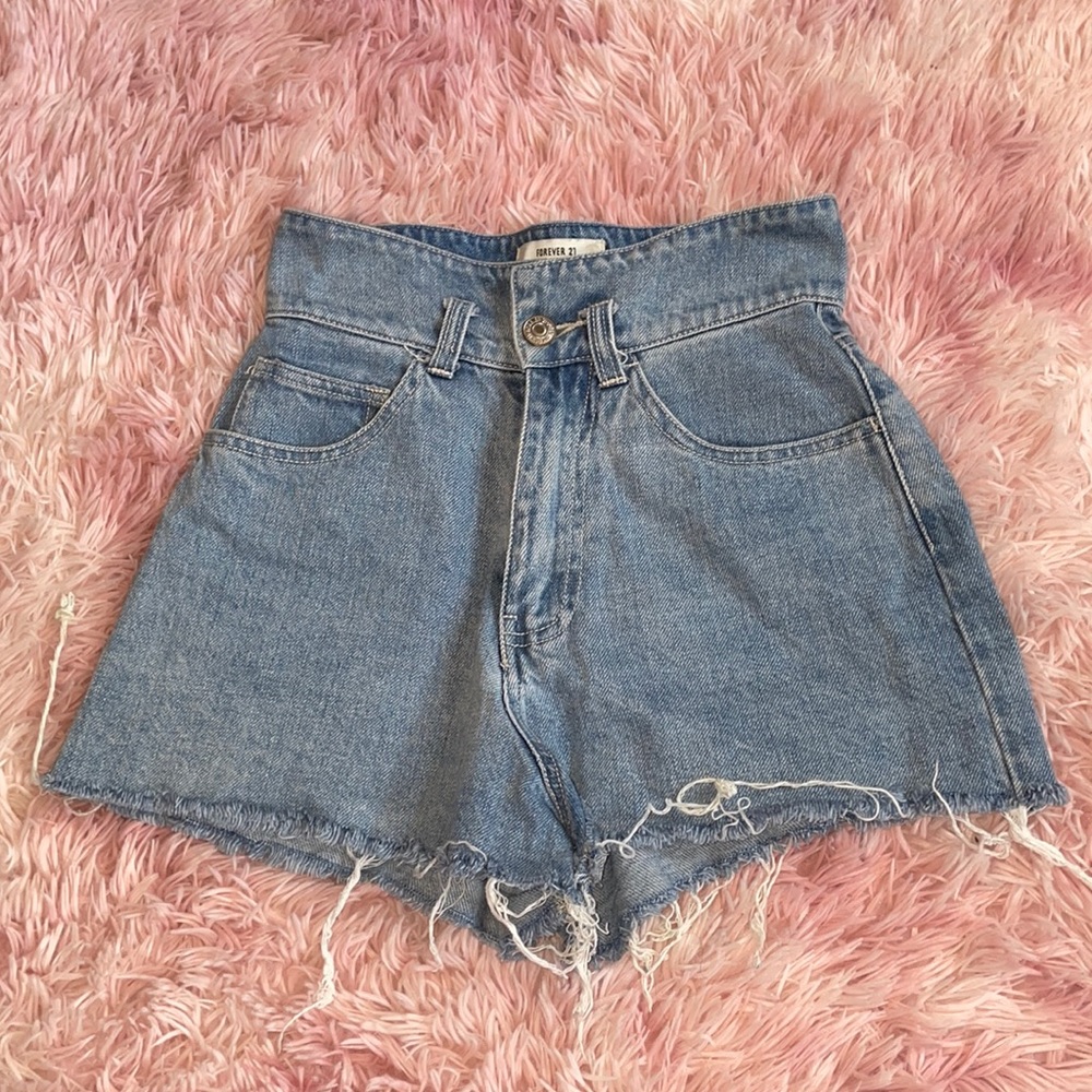 High waisted vintage denim shorts